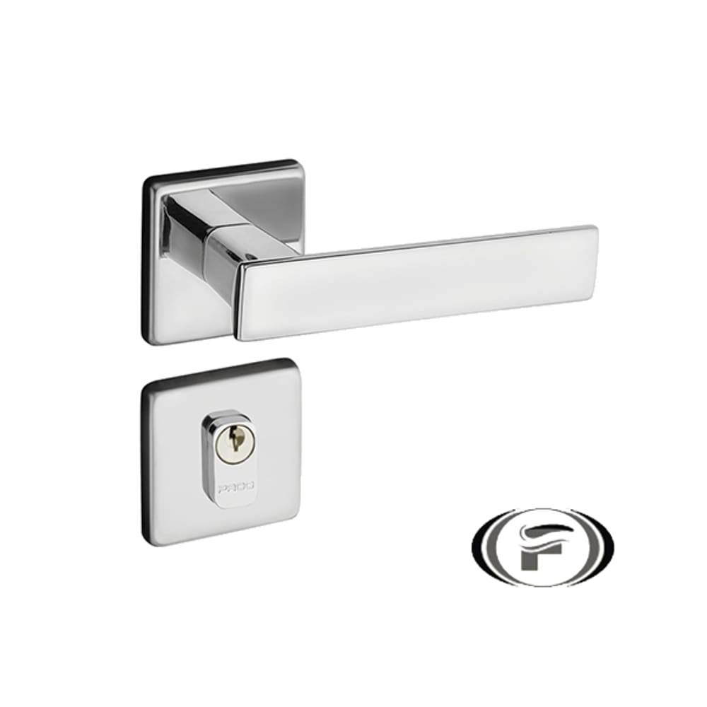 Fechadura Quadra 701 Externa Roseta Quadrada 40mm Cromada Pado UNICO