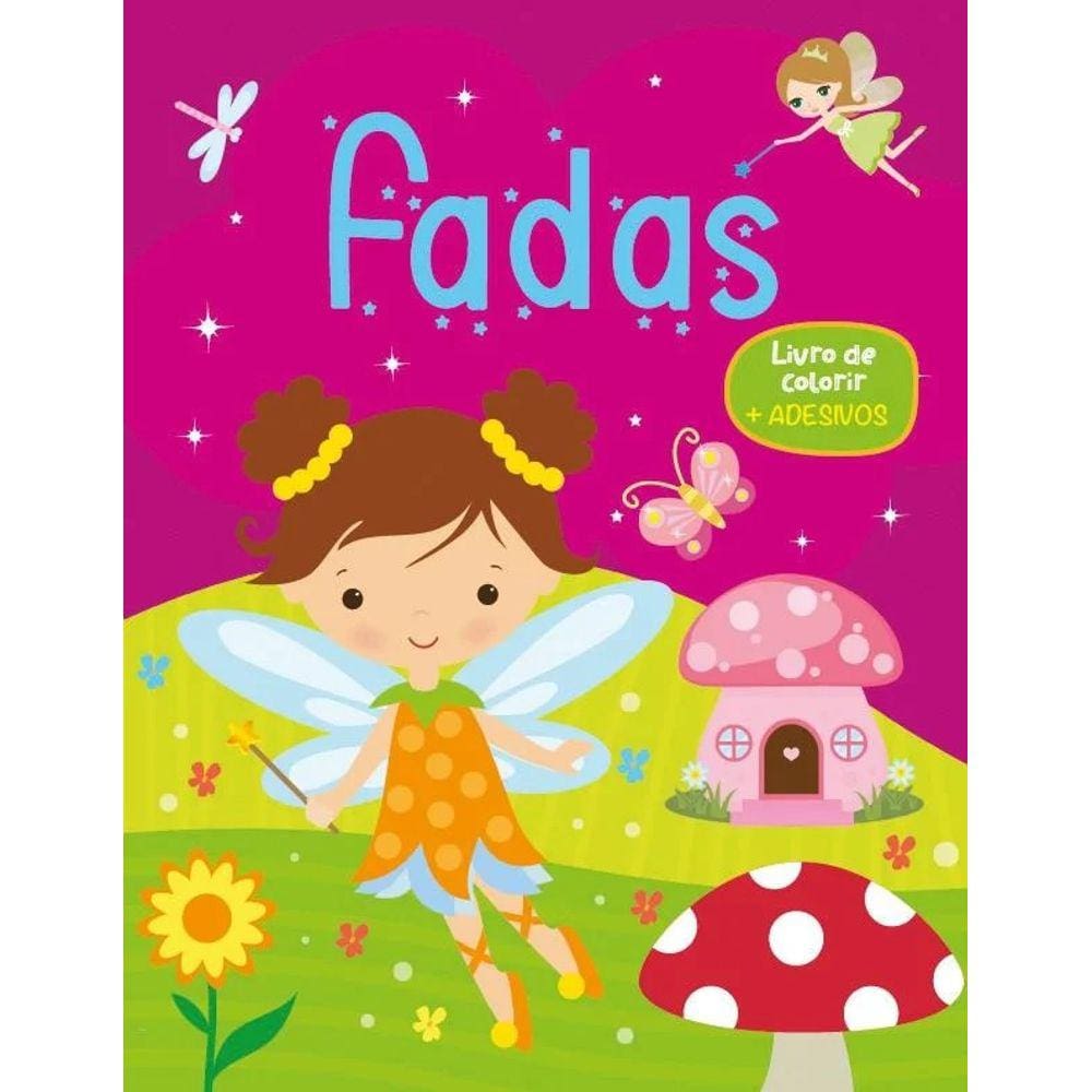 Livro De Colorir Com Adesivos - Fadas