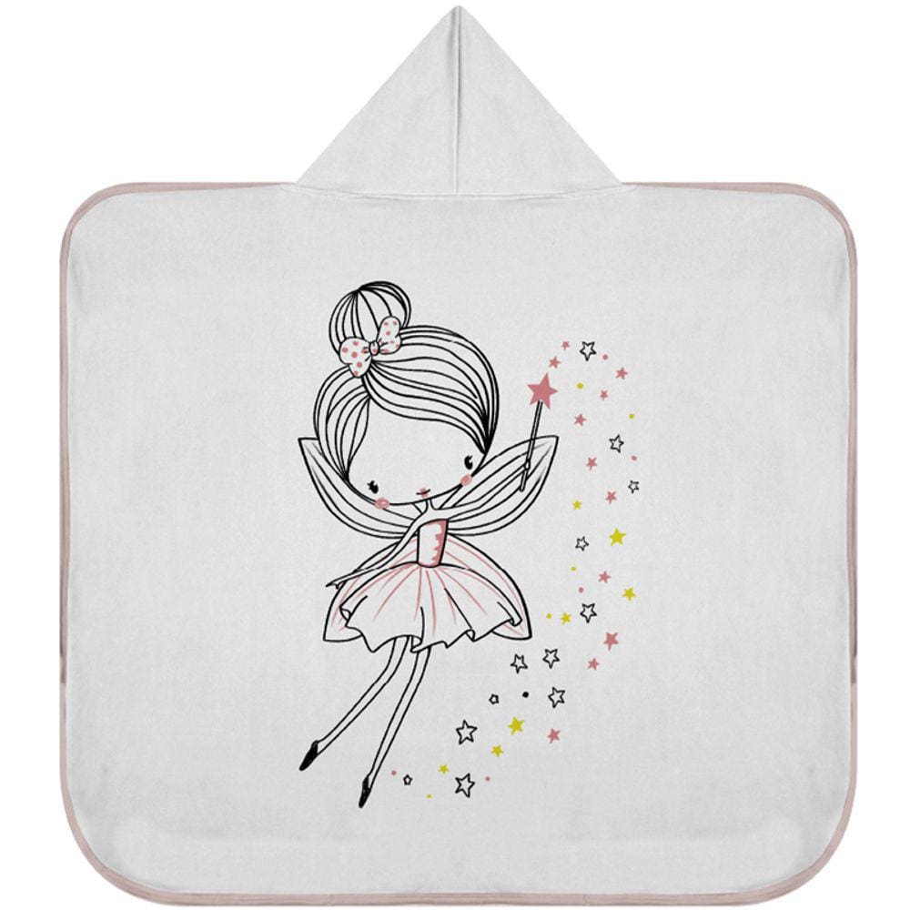 Toalha Baby C/ Capuz Tecebem Estampada Kinder Carlota Rosa