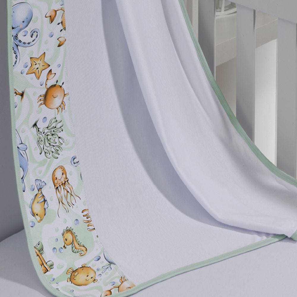 Cueiro Simples Tecebem Baby Olga Malha Estampado kinder Verde