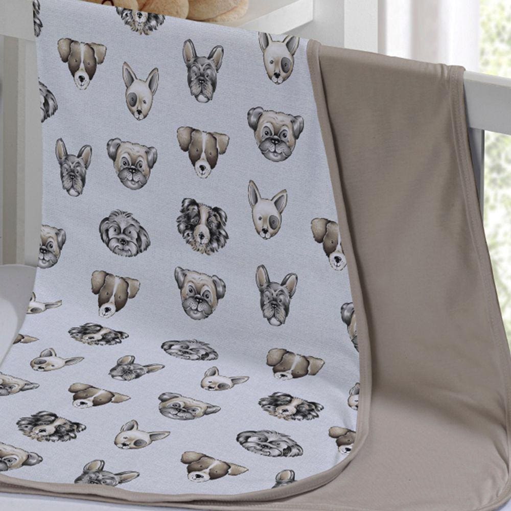 Cueiro Duplo Tecebem Baby Agnes Malha Estampado kinder Bege