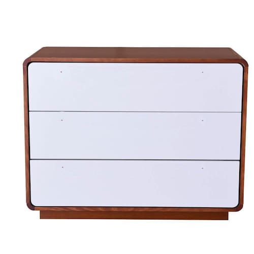 imagem-Cômoda Infantil Wave com 3 Gavetas Divicar Móveis Mel/Branco