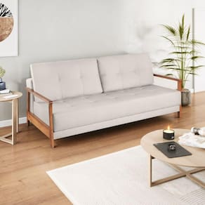 Sofá Cama Linho Azaléia Yescasa Bege