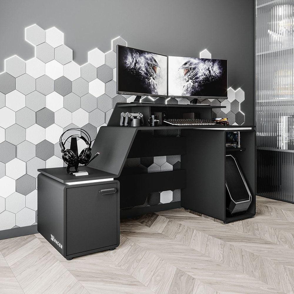 Mesa Gamer e EscritórioXT Racer Space Two Politorno Preto/Branco
