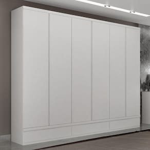 Guarda Roupa 100% MDF 6 Portas 9 Gavetas Urbano Branco