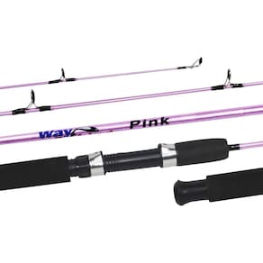 Vara Pesca Molinete Way Fishing Rosa 1201 1,20m Fibra Vidro 5-15 Lbs Inteiriça