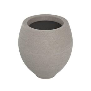 Vaso de Planta Oval 62x45cm Polietileno sem Prato Fibrarte Lux Telhas Bege Stone