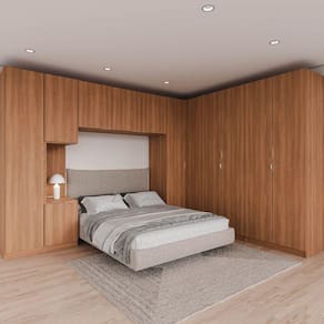 Guarda Roupa Modulado Canto 12 Portas 6 Peças Hera CabeCasa MadeiraMadeira Louro