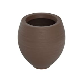 Vaso de Planta Oval 62x45cm Polietileno sem Prato Fibrarte Marrom café