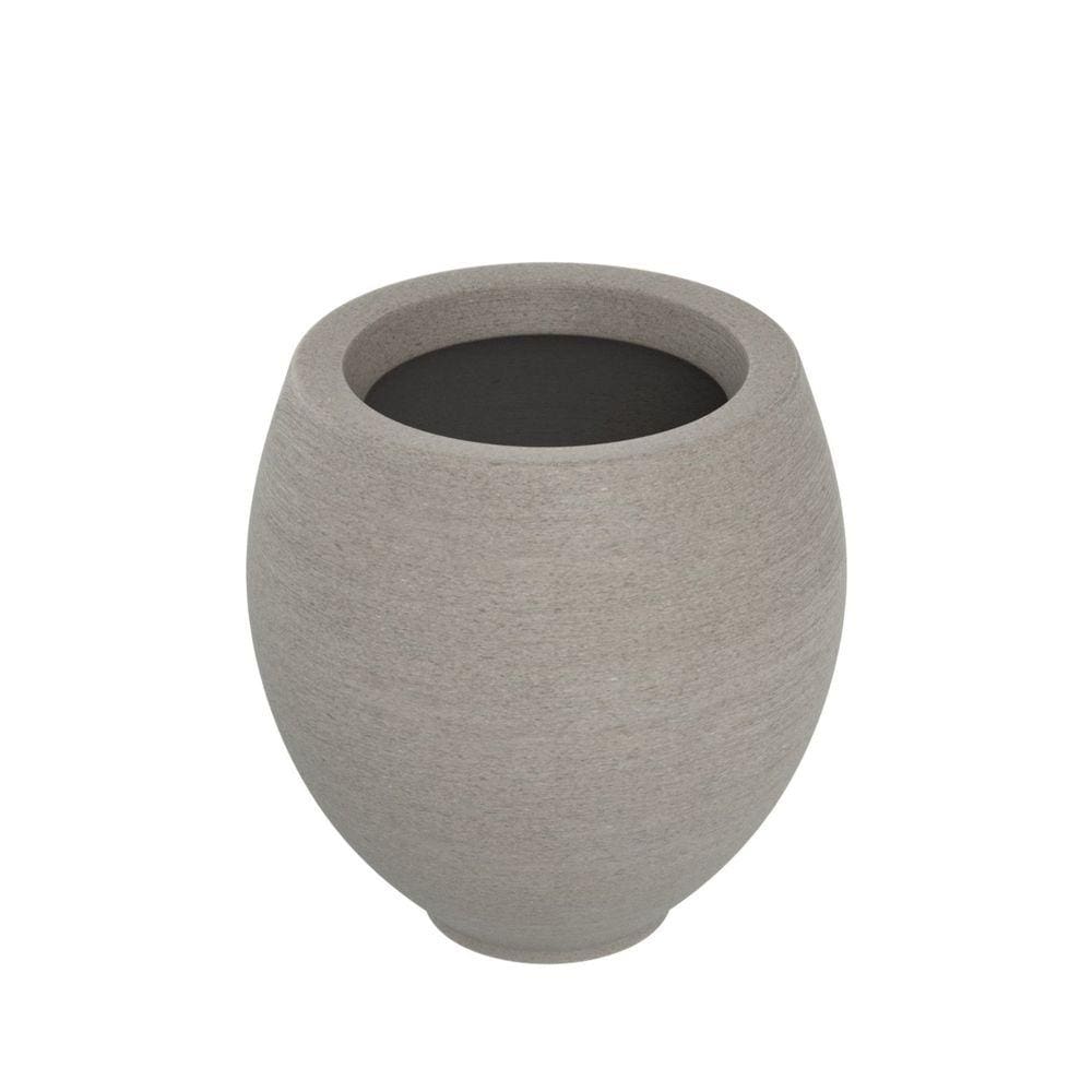 Vaso de Planta Oval 42x39cm Polietileno sem Prato Fibrarte Lux Telhas Bege Stone