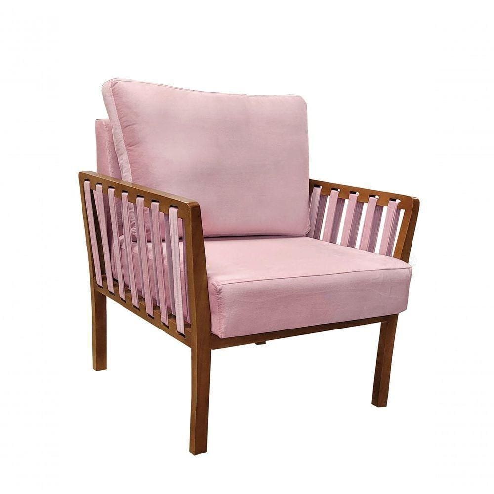 Poltrona Decorativa Luxo Califórnia Dora Bela Cor 0125 Rosa