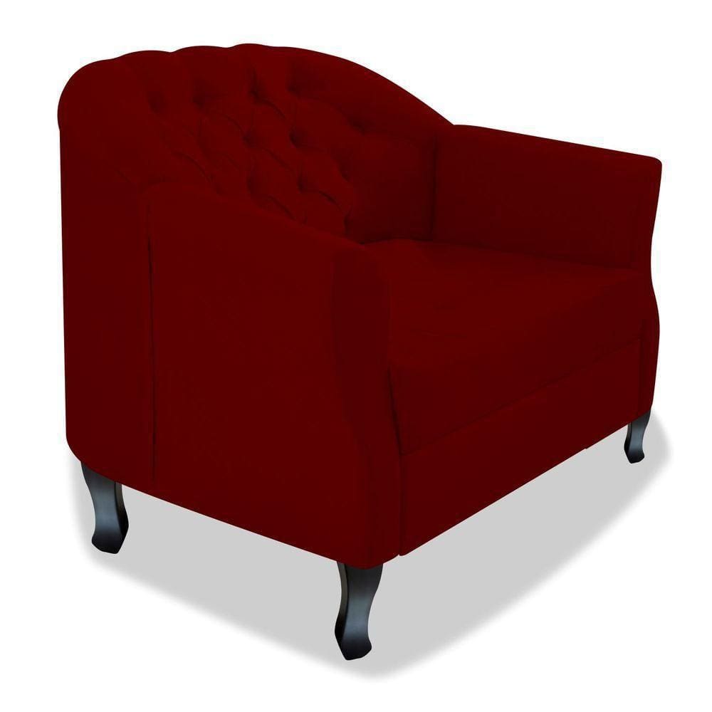 Poltrona Julia A02 Suede Doce Sonho Móveis Cor Bordô