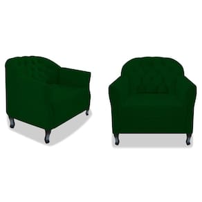 Kit 02 Poltrona Julia A02 Suede - Adj Decor Cor Verde