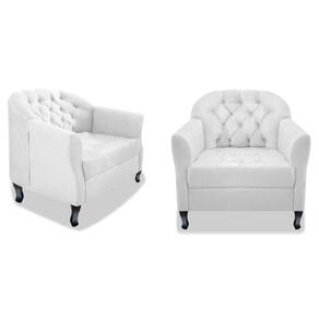 Kit 02 Poltrona Julia A02 Suede Doce Sonho Móveis Branco