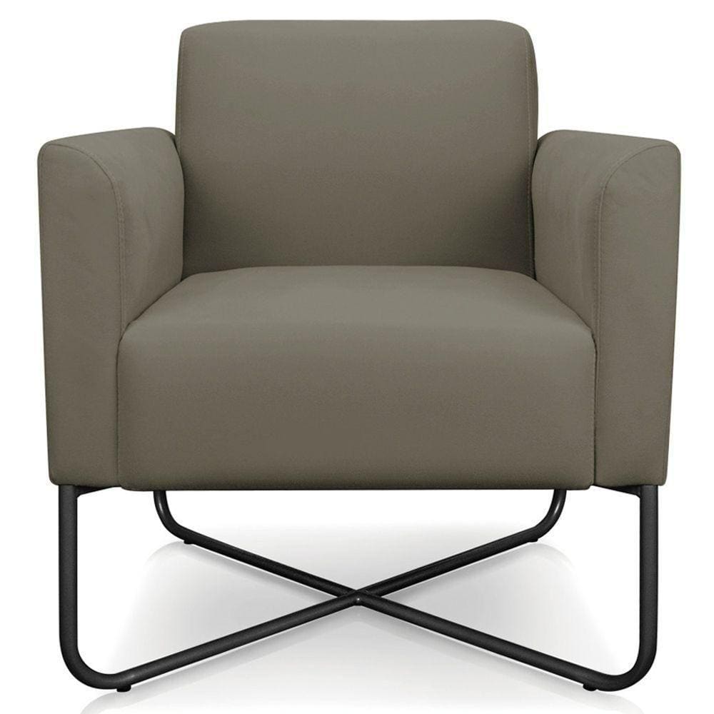 Poltrona Isabella Base X Suede Nude preto