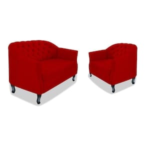 Kit Namoradeira E Poltrona Julia A02 Vermelho