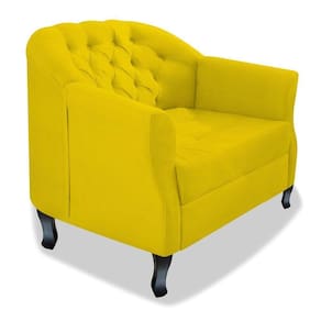 Poltrona Julia A02 Suede - Adj Decor Cor Amarelo