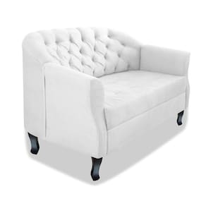 Namoradeira Julia A02 Suede - Adj Decor Cor Branco