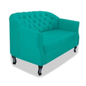 Namoradeira Julia A02 Suede - Adj Decor Cor Azul Turquesa
