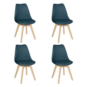 Kit 4 Cadeiras Leda Com Assento Estofado Turquesa Turquesa