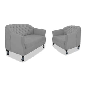Kit Namoradeira E Poltrona Julia A02 Corano Cinza