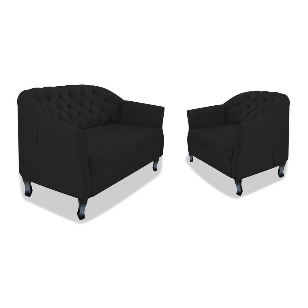Kit Namoradeira E Poltrona Julia A02 Preto