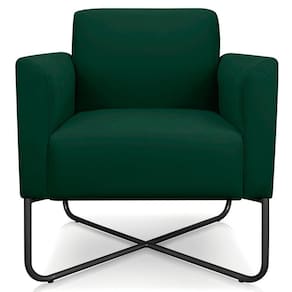 Poltrona Isabella Base X Suede Verde preto