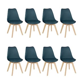 Kit 8 Cadeiras Leda Com Assento Estofado Turquesa Turquesa