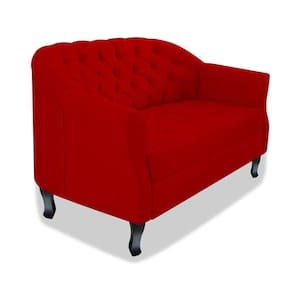 Namoradeira Julia A02 Suede - Doce Sonho Móveis Cor Vermelho