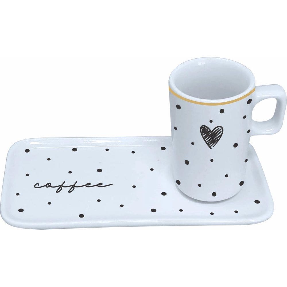 Xicara Café 80ml Fino com Pratinho de servir Coffee