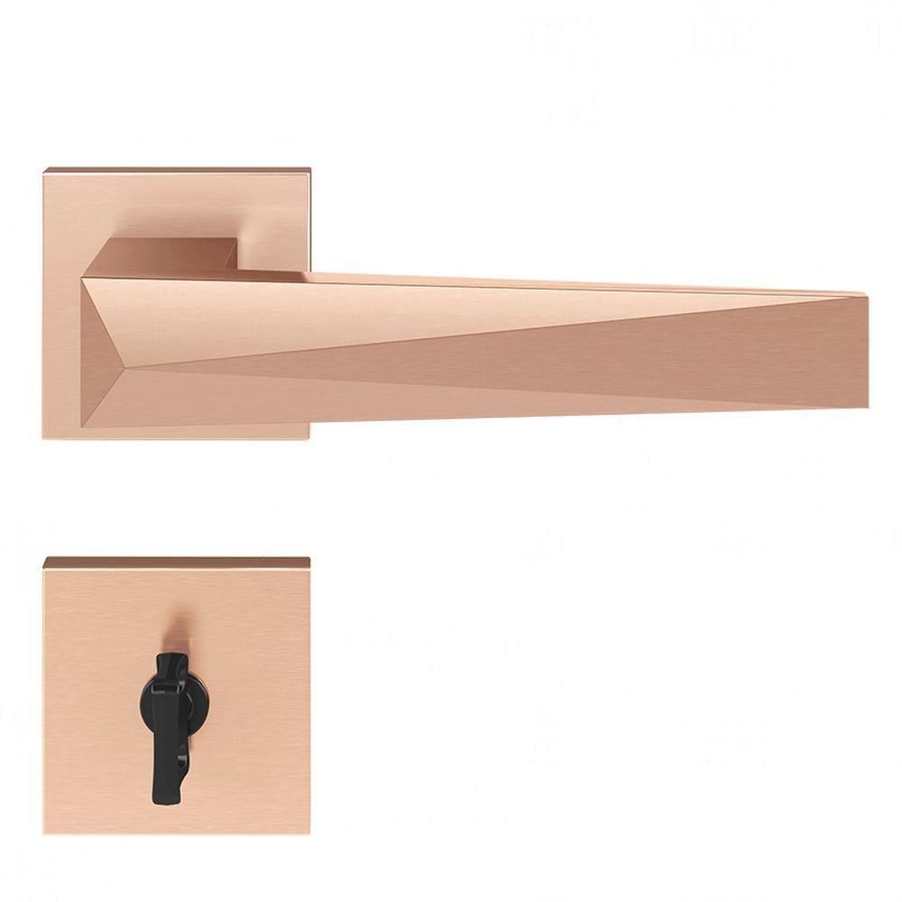 Fechadura Zamac Ascot Roseta Quadrada Rose Banheiro