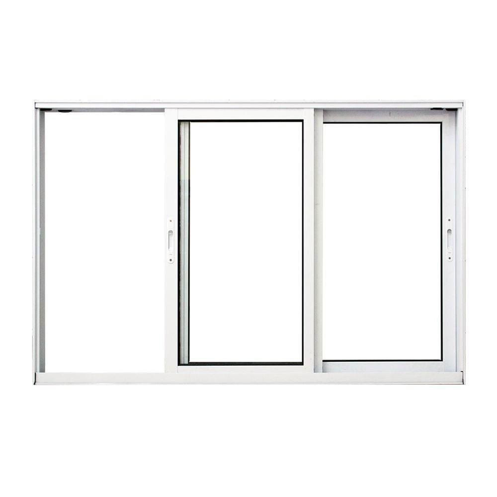Janela de Alumínio Correr 100x200cm 3 Folhas Magnum Atlântica Branca