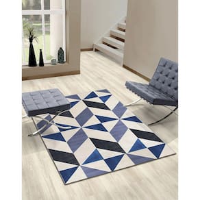 Tapete Lyre 100x150cm Tapetes São Carlos Azul