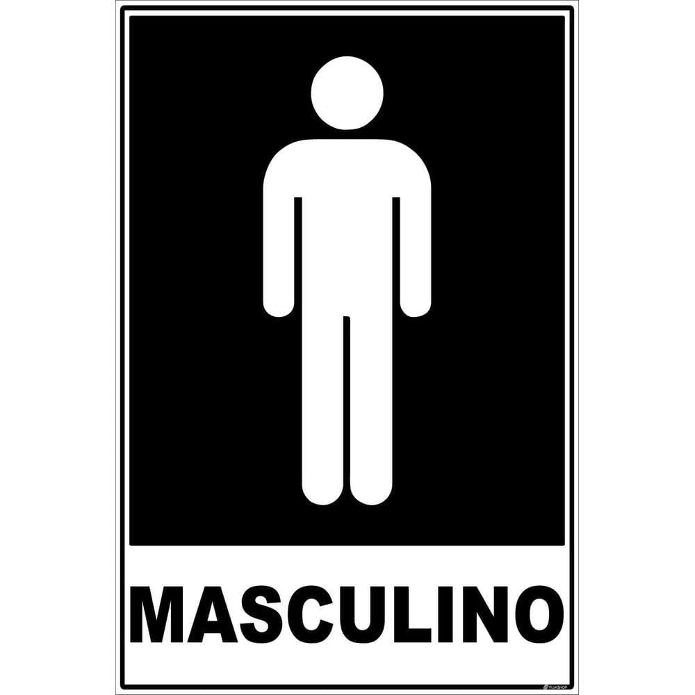 Placa de Banheiro Masculino Sanitário Sinalização PS 20x15cm