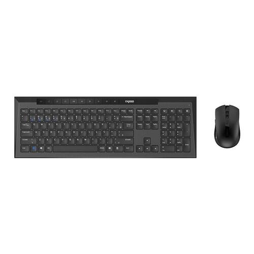 Combo Rapoo Teclado e Mouse Sem Fio Bt+2.4Ghz Preto 5 Anos de Garantia 8200M - RA038 Menor preço em Combo Rapoo Teclado e Mouse Sem Fio Bt+2.4Ghz Preto 5 Anos de Garantia 8200M - RA038