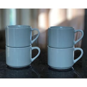 Kit Jogo 4 Xicaras Café/Chá hotel 200ml Semi-Empilháveis- Porcelana Branca