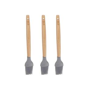 Kit 3 Pincéis Culinário Bambu 24Cm Utensílios