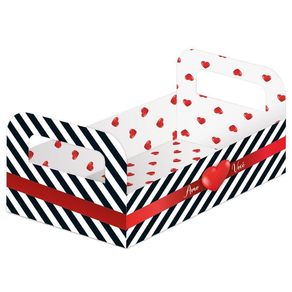 Kit 3 Cesta M Amor Porta Doce Decoração Festa Mini Presente
