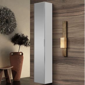Armário de 3 Portas Vertical Espelhado  Bumi Branco Espelhado