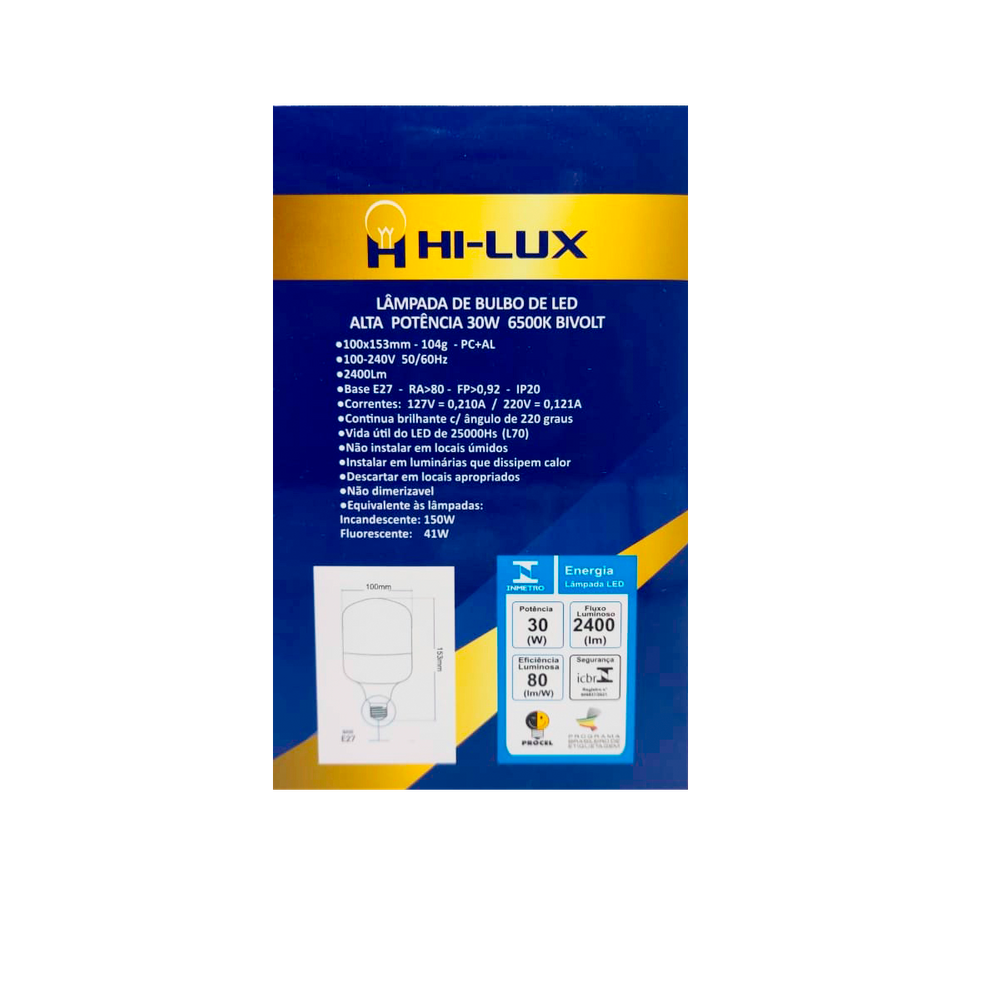 Kit C/14 Lampada Bulbo De Led Alta Potencia 30W 6500K E27 Br