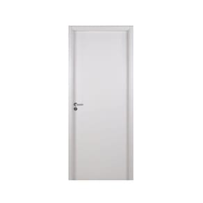 Kit Porta de Madeira Lisa 215x74cm com Batente de MDF Ultra 10cm Melamínico MGM Branco