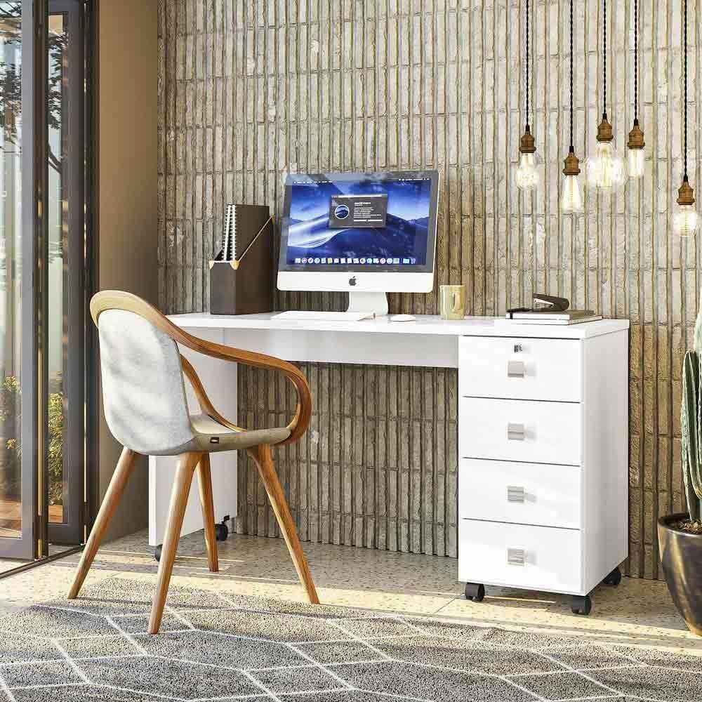 Escrivaninha Dubai Branco Branca - Branco