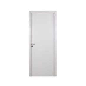 Kit Porta de Madeira Lisa 215x74cm com Batente de MDF Ultra 07cm Melamínico MGM Branco