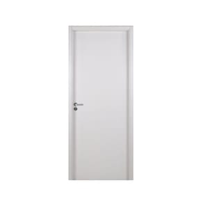 Kit Porta de Madeira Lisa 215x84cm com Batente de MDF Ultra 07cm Melamínico MGM Branco