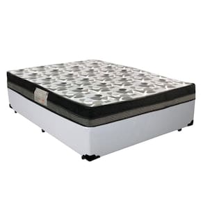 Cama Box Casal Sintético + Colchão Casal Ortobom Iso Dupla Face 60X138X188 Cor:Branco