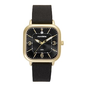 Relogio Mondaine Feminino Medio Quadrado Couro Preto 99642Gpmvdj3