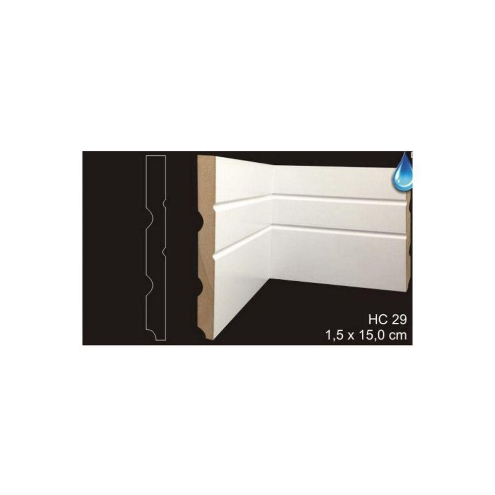 RODAPÉ CAVIMAD C/ PASSA FIO 15 x 150 - HC29 1 BARRA