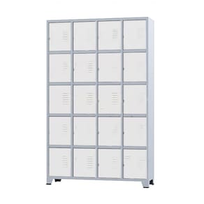 Armário Roupeiro De Aço Para Vestiário 20 Portas Locker Branco
