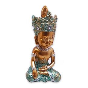 Buda Tailandês da Prosperidade Contemplando Azul12cm