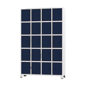Armário Roupeiro De Aço Para Vestiário 20 Portas Locker Azul Marinho